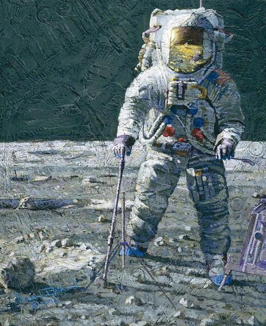《宇航员之王》（Astronauta Optimus Maximus）（2006）描绘了宾的朋友、阿波罗12号指令长皮特·康拉德。画中混入了来自月球的尘土。