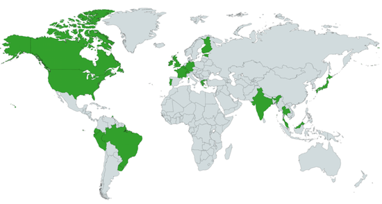 IPv6 流量超过 15% 的国家 图片来自：Internet Society