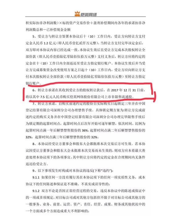 恺英网络与浙江盛和股权交易协议部分内容 图片来源：恺英网络公告