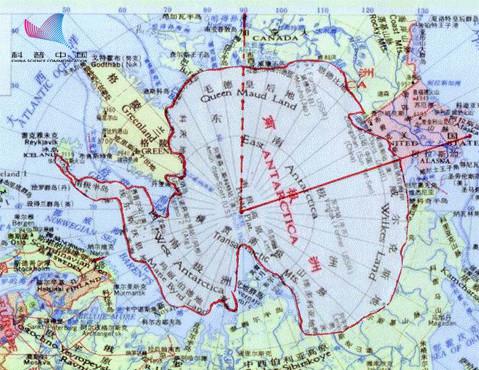 图1:南极与北极地图重合示意图(高登义绘制)