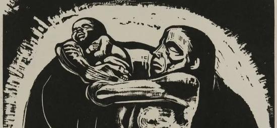 《战争》系列木刻版画 《牺牲》