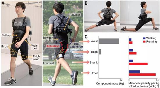 跑步和走路状态下，对各个部位的牵引力度不同