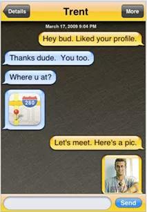 △&nbsp;早期的Grindr聊天页面