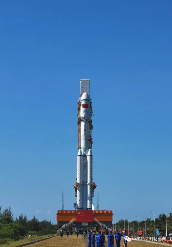 长征七号火箭搭载天舟二号完成转场|长征七号|运载火箭|中国航天科技集团