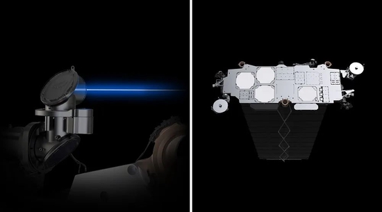 ▲星链卫星的光学空间激光器和天线