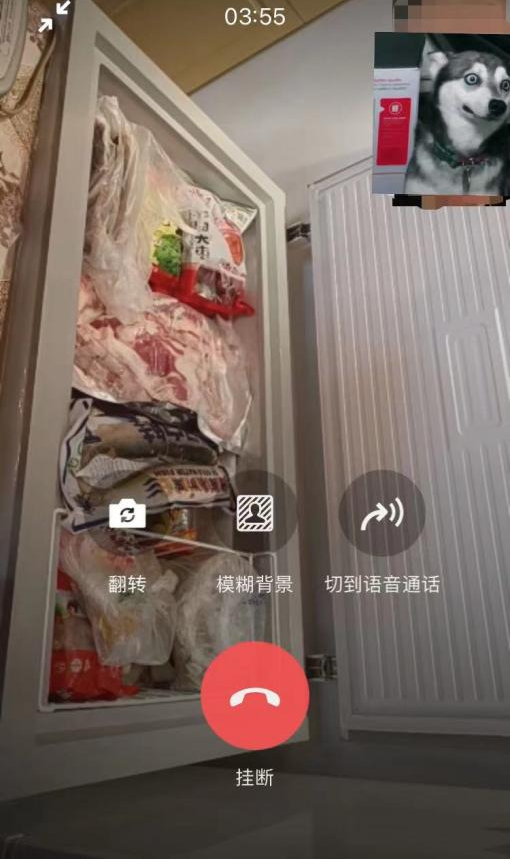 王芳给侄女展示冰柜