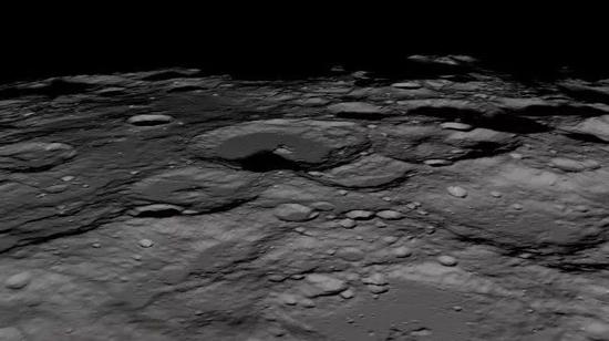 月球轨道识别器所拍摄的月球南极NASA/Scientific Visualization Studio