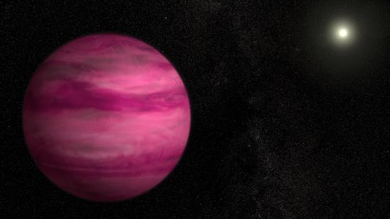 ▲这颗粉色的行星让科学家对行星的演化有了新的了解。（来源：NASA）