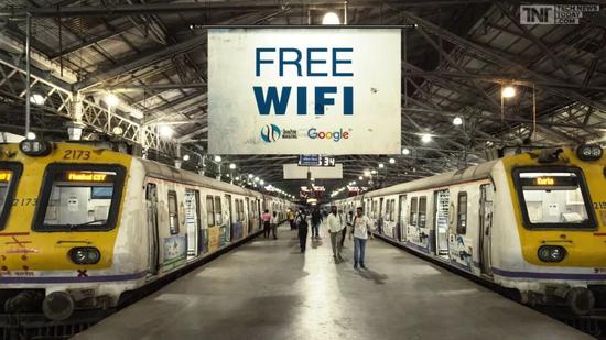 谷歌在印度火车站的WIFI广告