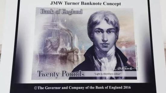 浪漫主义风景画家JMW Turner出现在20英镑钞票上