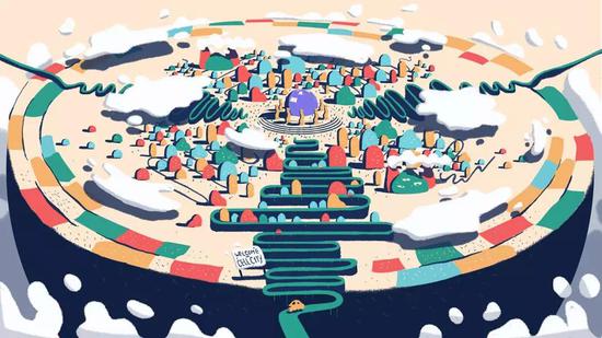 在细胞膜这样一道“围墙”里,生机盎然(图片来源:http://portfolios.scad.edu/)
