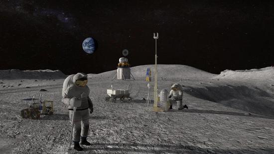 美国重返月球计划概念图，图片来自NASA