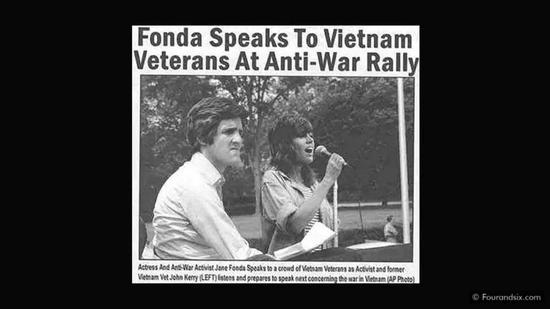 　这张政治家约翰 · 克里（John Kerry）的照片被伪造以误导选民