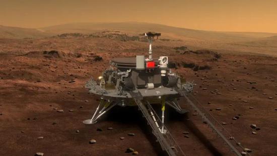 　着陆巡视器在火星着陆示意图