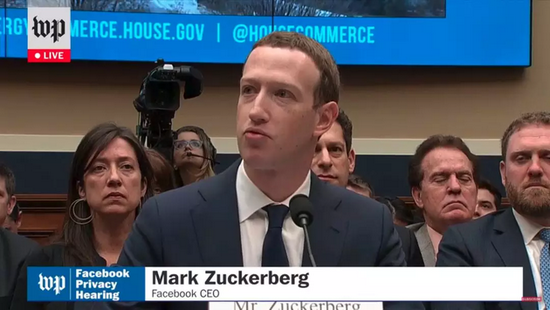 Facebook CEO扎克伯格出席听证会