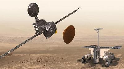 ▲ExoMars任务和我国的火星任务相似，都包含了轨道器、着陆器和火星车三个组分（图片来自ESA）