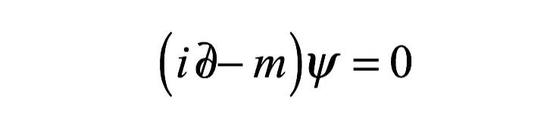 ○ 狄拉克方程在画作的左侧，爆炸的下方。