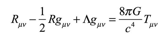 ○ 爱因斯坦广义场方程位于画作右上角，黑洞下方。