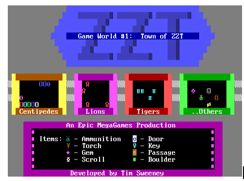 ZZT 游戏画面 图片来源：Epic Games