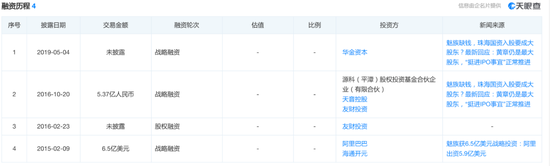 魅族融资情况，图源天眼查