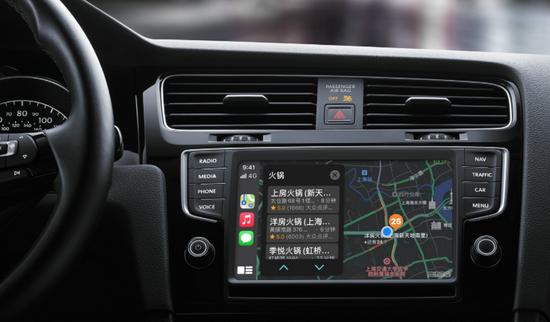 CarPlay车载系统，图源苹果官网