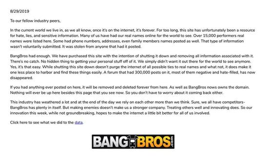 Bang Bros的声明