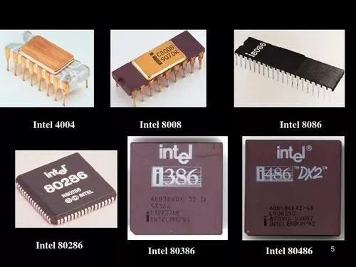 英特尔曾推出的经典CPU产品，其中80286是打造CPU王国的起点。