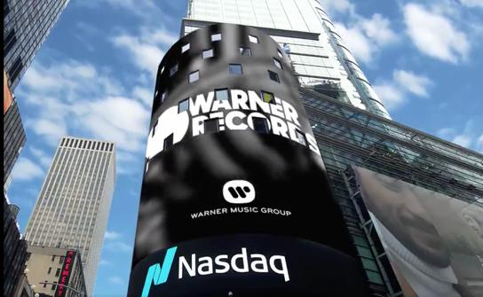华纳音乐上市首日登上纳斯达克显示屏