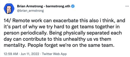 Coinbase CEO 布莱恩·阿姆斯特朗社交账号截图