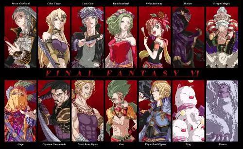 （《最终幻想6》有12个主角，每个都有独立完整的故事，在结局都有彻底的交代。）