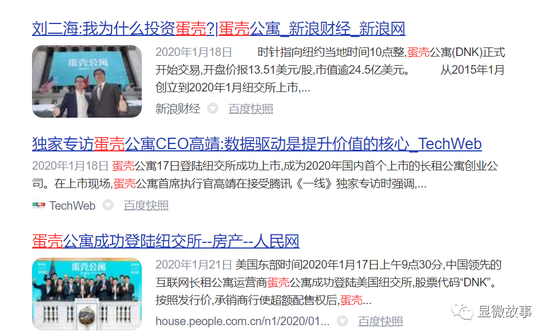 图| 蛋壳上市当天的新闻头条