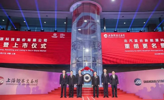 北汽蓝谷登陆A股，图源北汽集团官微