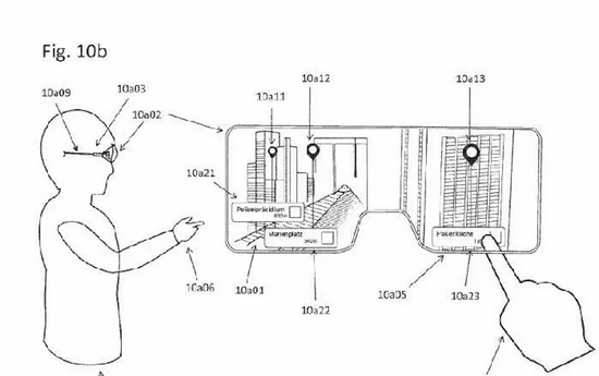 ▲苹果获得有关在AR眼镜上加载地图的专利