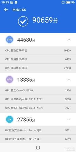 安兔兔跑分(左红米5 Plus,右魅蓝S6)