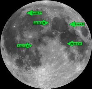 图4 月面反射器分布