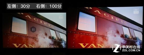 hdr和蓝光哪个清晰 此前笔者实测的低/高端电视HDR画质对比(右侧为高端旗舰电视)