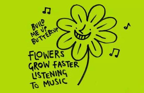 听音乐的花朵更加盛开。