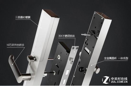 经过表面处理的智能锁(图源:天猫)