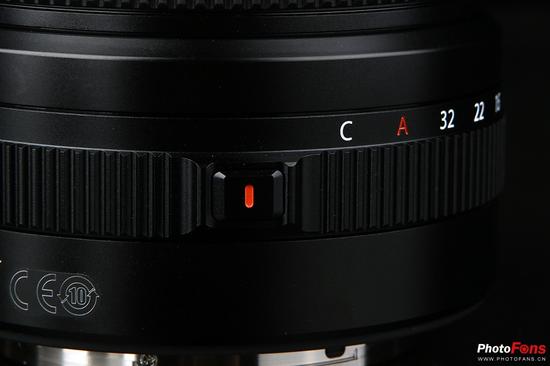 富士龙GF45mmF2.8 R W光圈档位锁定开关