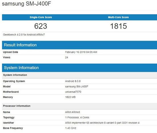 SM-J400FGeekbenchܷݣͼƬphonearena.com
