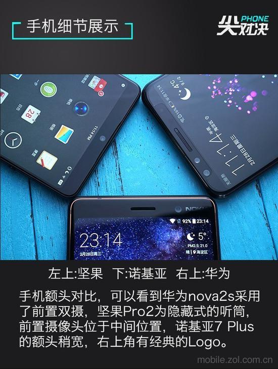 全面屏到底选谁 诺基亚7Plus\/坚果Pro2\/nova 2