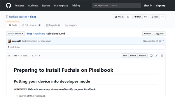谷歌Fuchsia OS开始在Pixelbook上测试：实现USB启动