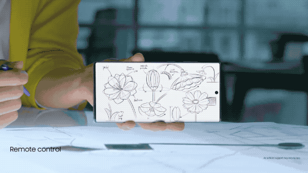 ▲ 三星 Note10 的 S Pen 内置了六轴感应器,实现各种浮空手势