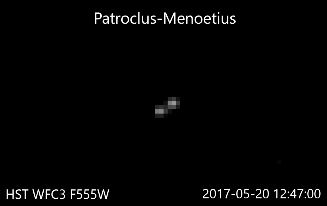哈勃望遠鏡WFC3相機在2017年5月20-6月14日拍攝的Patroclus-Menoetius雙星系統 | HST