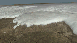 机载雷达观测冰下地形并找到陨石坑洼陷的示意图。来源：NASA[2]，压制：尞祡