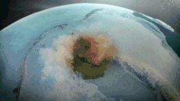 格林兰冰原融化的情景还原。来源：NASA[3]，压制：尞祡