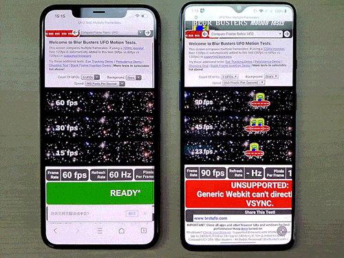 iPhone 11 Pro Max(左)和一加7T(右)对比