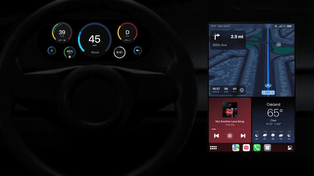 ▲CarPlay supports different forms of screens