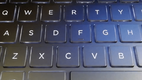 惠普ENVY 13键盘背光调节示意