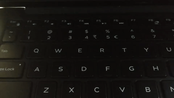 戴尔XPS 13键盘背光调节示意